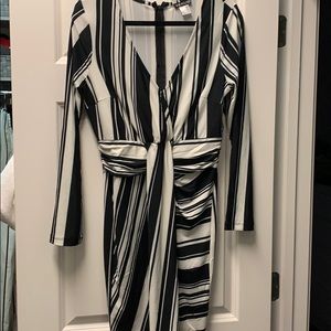 Venus black/white striped dress